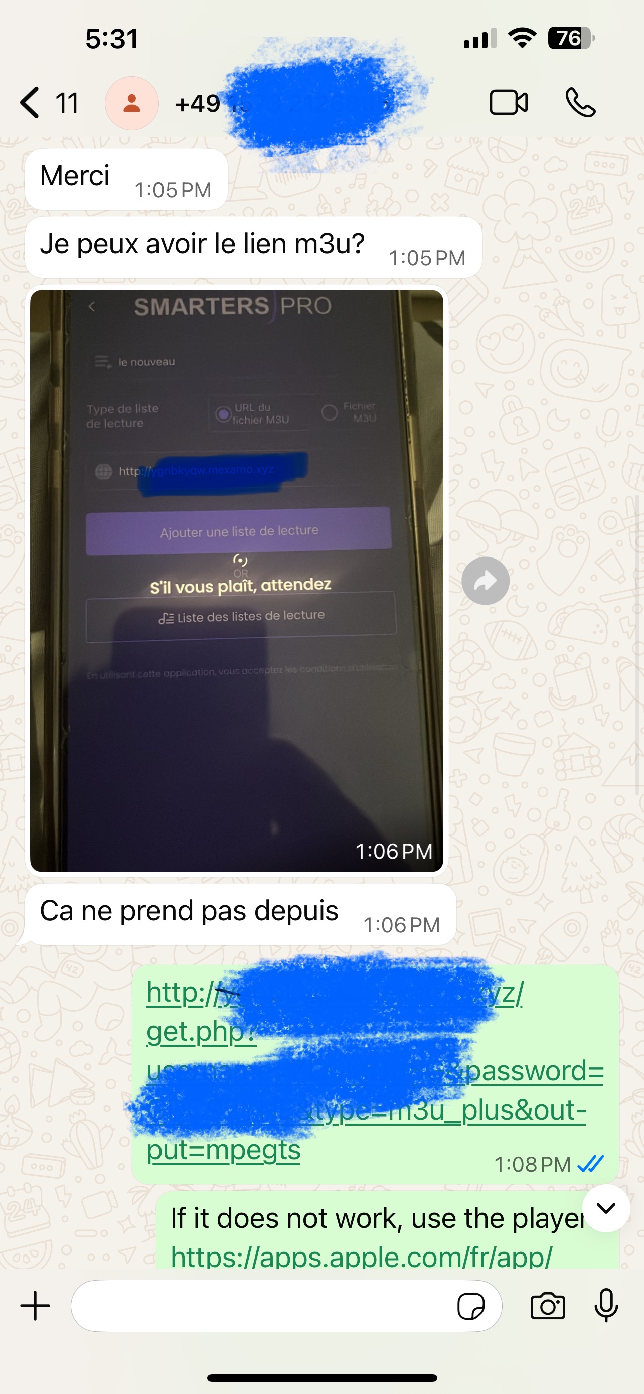 WhatsApp customer testimonial